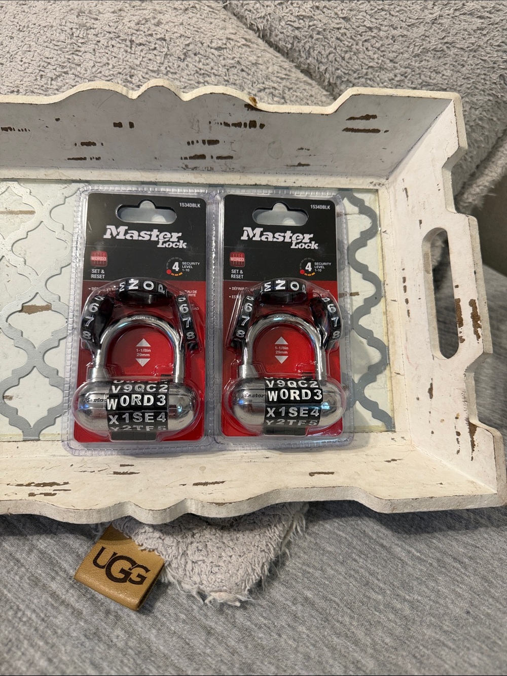 Red Combination U-Shackle Padlocks - Set of 2